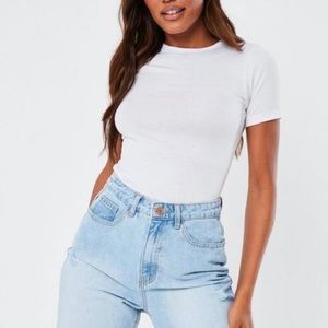 NWT Missguided White Crewneck Fitted Top
